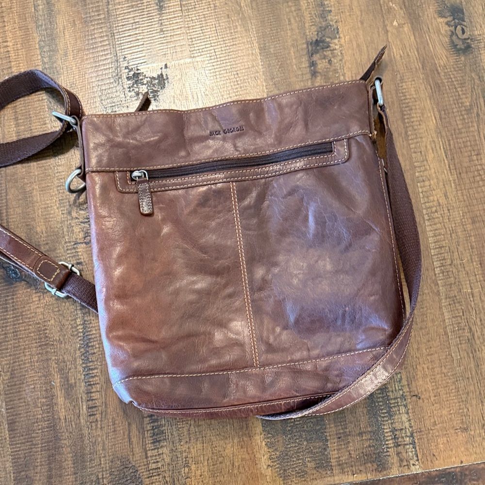 Jack George’s Brown Leather Crossbody Messenger Bag -Shoulder Bag - Picture 3 of 11